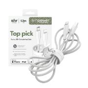 Image de PanzerGlass empower™ by ® Racing 60W USB-C to Lightning Cable | USB 2.0 | 1.2M | Silver White câble USB Blanc (EM41725)