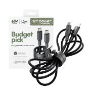 Image de PanzerGlass empower™ by ® Racing 60W USB-C to USB-C Cable | USB 2.0 | 1.2M | Space Black câble USB Noir (EM92155)