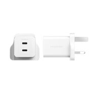 Image de PanzerGlass empower™ by ® Turbo 45W Charger incl. 2 x USB-C | UK Plug | Silver White Blanc (EM96991)
