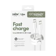 Image de PanzerGlass empower™ by ® Racing 240W USB-C to USB-C Cable | USB 2.0 | 1.2M | Silver White câble USB Blanc (EM77569)