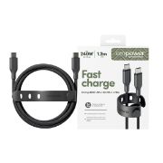 Image de PanzerGlass empower™ by ® Racing 240W USB-C to USB-C Cable | USB 2.0 | 1.2M | Space Black câble USB Noir (EM64861)
