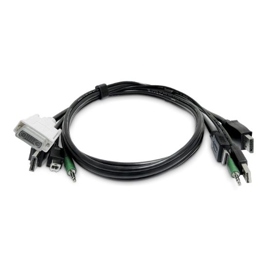 Image de StarTech.com Câble KVM Double Affichage de 1,8 m, HDMI et DisplayPort vers DVI et DP, USB 2.0, 3,5 mm, Câble Combiné Universel pour Switch KVM, TAA (SKDVI2HDDP06MMKVM06T)