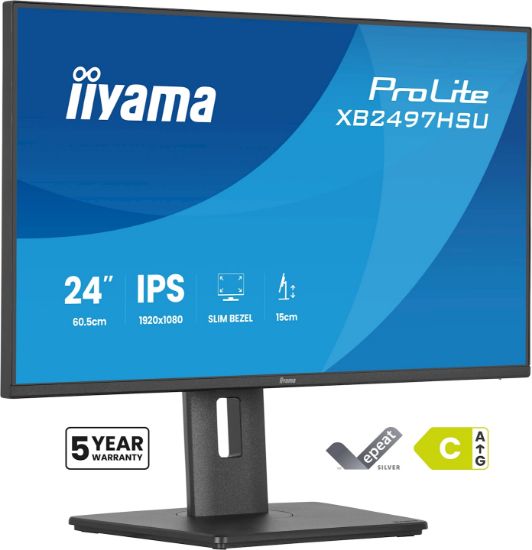 Image de iiyama ProLite écran plat de PC 60,5 cm (23.8") 1920 x 1080 pixels Full HD LED Noir (XB2497HSU-B1)