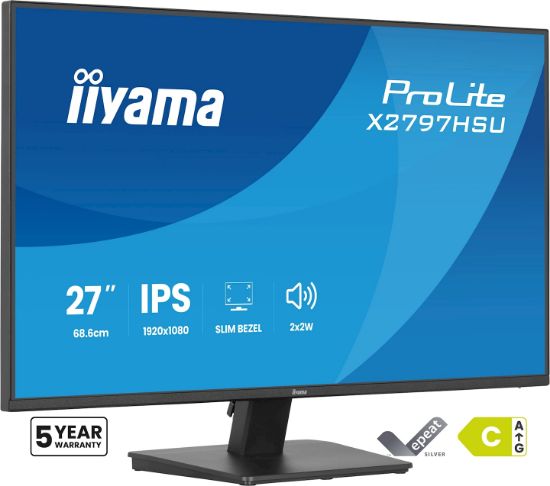 Image de iiyama ProLite écran plat de PC 68,6 cm (27") 1920 x 1080 pixels Full HD LED Noir (X2797HSU-B1)