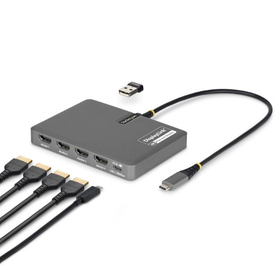 Image de StarTech.com station d'accueil Avec fil USB 3.2 Gen 1 (3.1 Gen 1) Type-C Gris (QUAD-USB-HDMI-ADAPT)