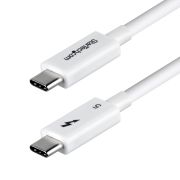 Image de StarTech.com Câble Thunderbolt 5 de 50cm, 80 Gbps/Jusqu'à 120 Gbps, PD 240W, 8K 60Hz, Câble Thunderbolt Certifié, Compatible avec Thunderbolt 4/USB4/USB-C - Blanc (TBLT5MM50CM240WWH)