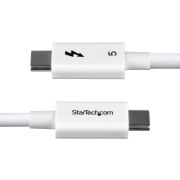 Image de StarTech.com Câble Thunderbolt 5 de 80cm, 80 Gbps/Jusqu'à 120 Gbps, PD 240W, 8K 60Hz, Câble Thunderbolt Certifié, Compatible avec Thunderbolt 4/USB4/USB-C - Blanc (TBLT5MM80CM240WWH)