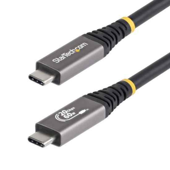Image de StarTech.com Câble USB4 de 3 m, 20 Gbit/s, Câble USB-C Certifié USB-IF, 60 W PD, 4K 120 Hz DP 2.1, Gaine en TPE, Cordon USB-C Noir (CC3M20GUSB4CX)