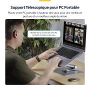 Image de StarTech.com Support Télescopique pour PC Portable, Base Pivotante à 360&deg;, Support Rotatif pour Bureau, Hauteur et Inclinaison Réglables, Poids Max 5kg, Constructio ... (ATER-LAPTOP-RISER)