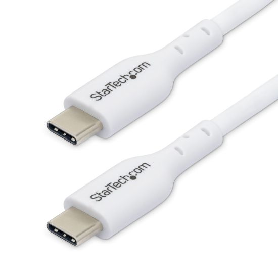 Image de StarTech.com Lot de 2 Câbles de Recharge USB-C de 1m Blanc, Câble USB C, Cordon d'Alimentation pour PC Portable USB 2.0 Type-C, Alimentation 60 W 3 A, Gaine TPE, Câble d ... (USB2CC1MNCWHE2PK)
