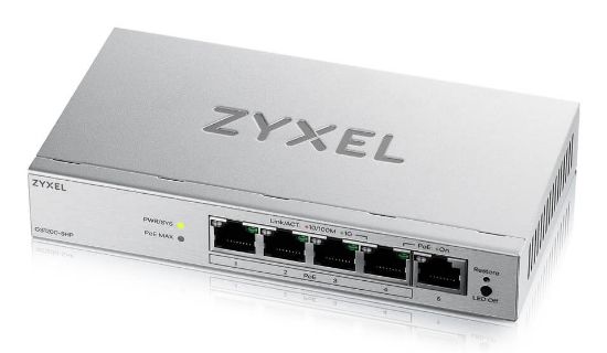 Image de Zyxel GS1200-5HPV3 Géré L2 Gigabit Ethernet (10/100/1000) Connexion Ethernet, supportant l'alimentation via ce port (PoE) Bureau Gris (GS1200-5HPV3-EU0101F)