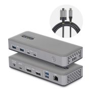 Image de StarTech.com Station d'Accueil USB-C à Deux Écrans, DisplayPort, 4K 60Hz, Recharge d'Ordinateur Portable 100 W, 1 GbE, Sans Pilote, Station d'Accueil Multi-Écrans pour Wi ... (201UE-USBC-DOCK)
