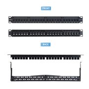 Image de StarTech.com Panneau de Brassage 24 Ports 1U avec Barre de Gestion des Câbles, Panneau de Brassage Ethernet Cat6 Monté en Rack avec Coupleurs RJ45 UTP en Ligne (C6PANELUTP241UFT)