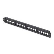 Image de StarTech.com Panneau de Brassage Keystone Vierge 24 Ports 1U avec Barre de Gestion des Câbles, Panneau Patch Cat6 Monté en Rack pour Prises Réseau Ethernet RJ45 UTP (C6PANELUTP241UCM)