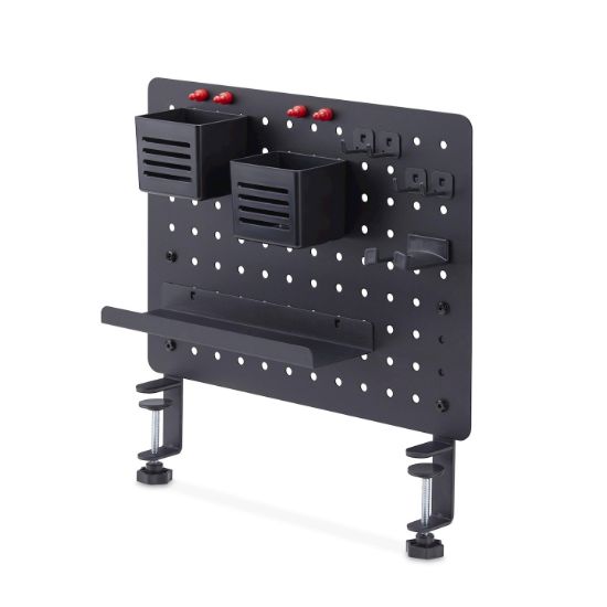 Image de StarTech.com Panneau Perforé à Pinces avec Accessoires, 42 x 32cm, Panneau Perforé en Acier, Organisateur de Rangement de Bureau, Panneau Perforé à Fixer sur un Burea ... (1612B-DESK-PEGBOARD)