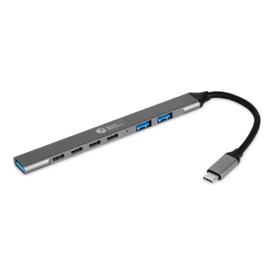 Image de BakkerElkhuizen USB-C Hub 7-in-1 (3A+4C), 7 connexions, un design élégant, un câble flexible et qui reste froid pendant l'utilisation. (BNECHUB3A4C)