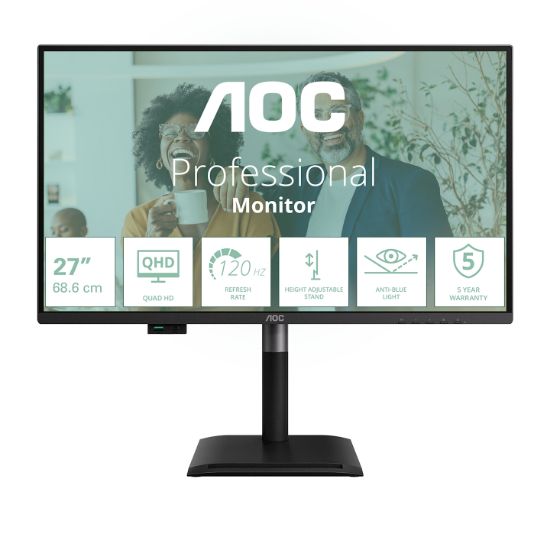 Image de AOC écran plat de PC 68,6 cm (27") 2560 x 1440 pixels Quad HD LED Noir (Q27P4CV)