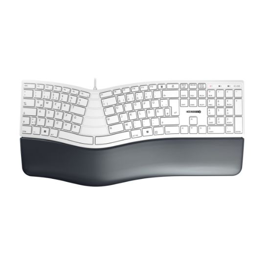 Image de CHERRY KC 4500 ERGO clavier Universel USB QWERTZ Allemand Blanc (JK-4500DE-0)