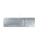 Image de CHERRY KC 6000 Slim clavier Universel USB AZERTY Belge Argent, Blanc (JK-1600BE-1)