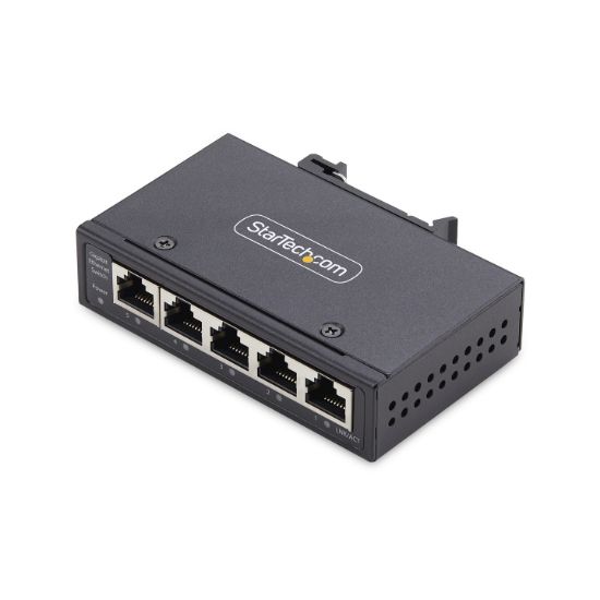 Image de StarTech.com Switch Réseau Industriel 5 Ports Non Géré, 100/1000 Ethernet, Rail DIN/Montage Mural, Commutateur Gigabit IP30 Robuste, -40°C - 75°C, 9~60V DC, Conforme ... (I51G-ETHERNET-SWITCH)