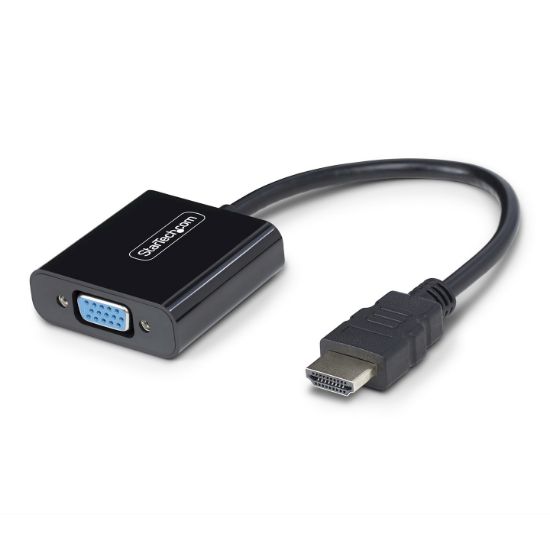 Image de StarTech.com Adaptateur HDMI vers VGA, Convertisseur Vidéo Actif pour Ordinateur Portable/Bureau, 1920x1080 (1080p), Source HDMI vers Moniteur/Affichage/Projecteur VGA (HD2VGAE3)
