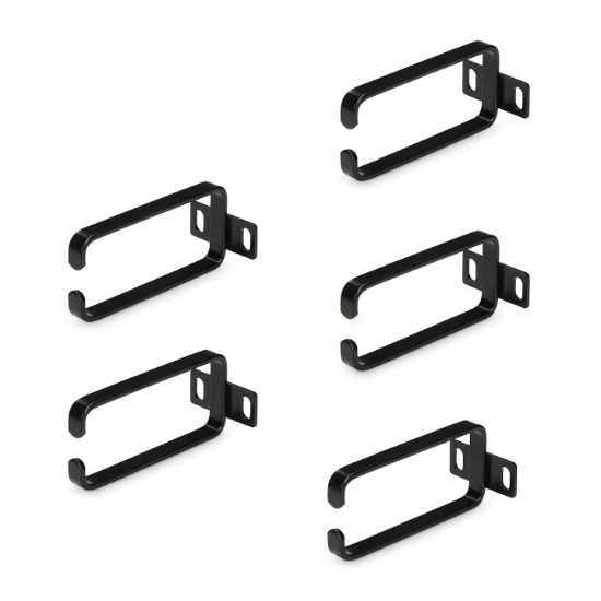 Image de StarTech.com Lot de 5 Crochets à Anneaux en D pour Gestion Verticale des Câbles 1U, Gestionnaire de Câbles pour Baies de Serveurs 19", Organisateurs de Câbles pour Racks de ... (CMHOOK1UN5PK)