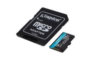 Image de Kingston Technology Carte microSDXC Canvas Go Plus Gen4 200 Mo/s A2 U3 V30 128 Go + adaptateur (SDCG4/128GB)