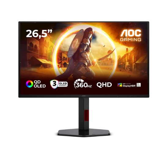 Image de AOC G4 écran plat de PC 67,3 cm (26.5") 2560 x 1440 pixels Quad HD QD-OLED Noir, Rouge (Q27G4SDR)