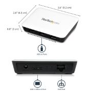 Image de StarTech.com Adaptateur réseau USB 3.0 vers Gigabit Ethernet avec hub à 3 ports (ST3300U3S)