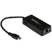 Image de StarTech.com Adaptateur réseau USB-C vers RJ45 Gigabit Ethernet avec port USB supplémentaire - M/F - USB 3.1 Gen 1 (5 Gb/s) (US1GC301AU)