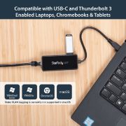 Image de StarTech.com Adaptateur réseau USB-C vers RJ45 Gigabit Ethernet avec port USB supplémentaire - M/F - USB 3.1 Gen 1 (5 Gb/s) (US1GC301AU)