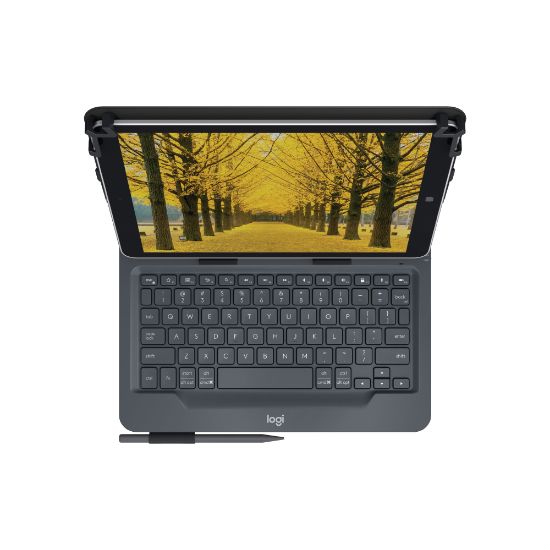 Image de Logitech Universal Folio with integrated keyboard for 9-10 inch tablets Noir Bluetooth QWERTY Anglais britannique (920-008341)