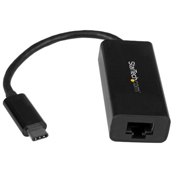 Image de StarTech.com Adaptateur USB C vers Gigabit Ethernet - Noir - Adaptateur Réseau LAN USB 3.0 vers RJ45 - USB Type C vers Ethernet (US1GC30B)