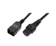 Image de NEXT UPS Systems IEC LOCK Power Cable, 10A, IEC-C20 (M) In, IEC-C13(F) Out, 2m Cordon d'alimentation - Noir (88032)