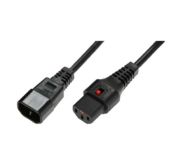 Image de NEXT UPS Systems IEC LOCK Power Cable, 10A, IEC-C14 (M) In, IEC-C13(F) Out, 2m Cordon d'alimentation - Noir (88033)