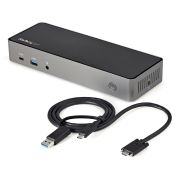 Image de StarTech.com Dock USB-C & USB-A - Station d'Accueil Universelle à Triple Écran DisplayPort & HDMI 4K 60Hz - 85W Power Delivery, 6x USB Hub, GbE, Audio - USB 3.1 Gen 2 10Gbps (DK31C3HDPDUE)
