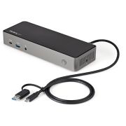 Image de StarTech.com Dock USB-C & USB-A - Station d'Accueil Universelle à Triple Écran DisplayPort & HDMI 4K 60Hz - 85W Power Delivery, 6x USB Hub, GbE, Audio - USB 3.1 Gen 2 10Gbps (DK31C3HDPDUE)
