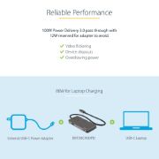 Image de StarTech.com Adaptateur Multiport USB-C - USB Type C vers HDMI 4K, Alimentation 100W Passthrough, SD/MicroSD, Hub USB 3 Ports USB 3.0 - Mini Dock USB-C - Câble Intégré 30cm (DKT30CHSDPD)