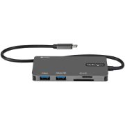 Image de StarTech.com Adaptateur Multiport USB-C - USB Type C vers HDMI 4K, Alimentation 100W Passthrough, SD/MicroSD, Hub USB 3 Ports USB 3.0 - Mini Dock USB-C - Câble Intégré 30cm (DKT30CHSDPD)