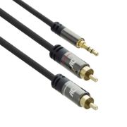 Image de ACT câble audio 1,5 m 3,5mm 2 x RCA Noir (AC3605)