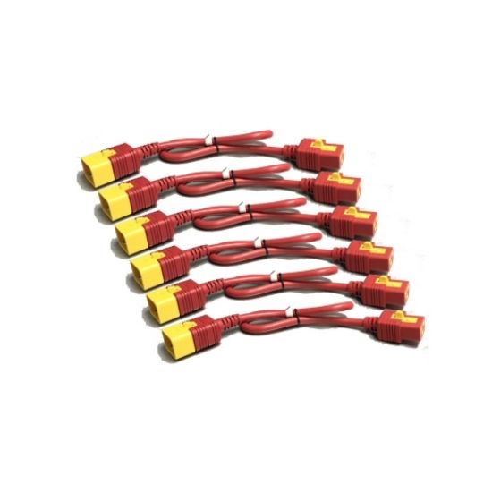 Image de APC Power Cord Kit (6 EA), Locking, C19 TO C20, 1.2M (4FT), Red - Professionnels (AP8714SX340)