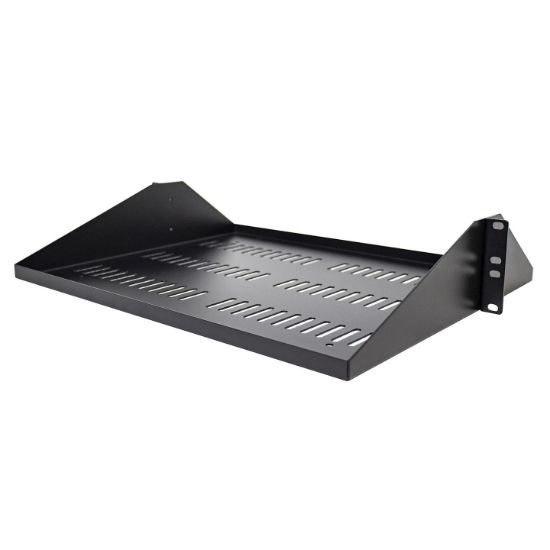 Image de StarTech.com Étagère Rack 19 pouces 2U - Plateau Rackable Universel Ventilé - Étagère Baie de Brassage - Étagère Cantilever Rack 19" - Capacité 91kg - Rangement Rack ... (SHELF-2U-14-CENTER-V)