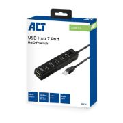 Image de ACT hub & concentrateur USB 2.0 480 Mbit/s Noir (AC6215)