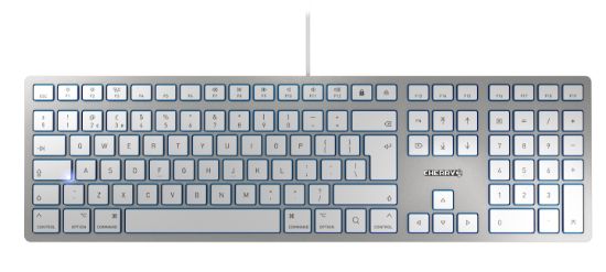Image de CHERRY KC 6000 SLIM FOR MAC clavier Bureau USB QWERTY Anglais britannique Argent (JK-1610GB-1)
