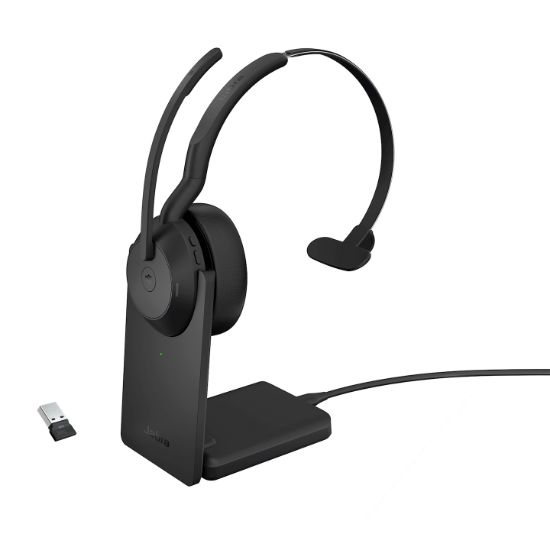 Image de Jabra Evolve2 55 Casque Avec fil &sans fil Arceau Bureau/Centre d'appels Bluetooth Socle de chargement Noir (25599-899-989)