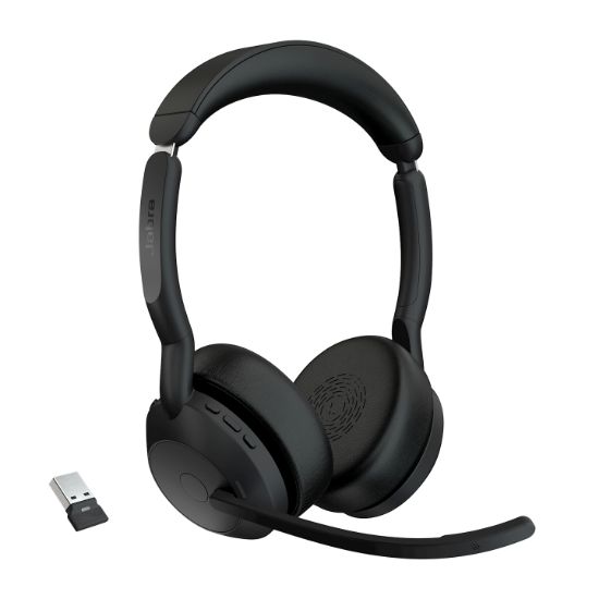 Image de Jabra Evolve2 55 Casque Sans fil Arceau Bureau/Centre d'appels Bluetooth Socle de chargement Noir (25599-989-999)