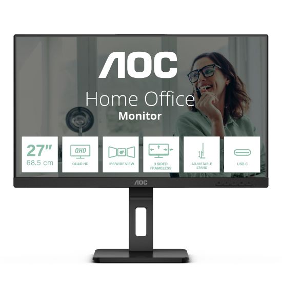 Image de AOC écran plat de PC 68,6 cm (27") 2560 x 1440 pixels Quad HD LED Noir (Q27P3CV)