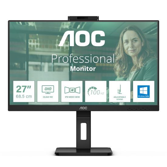 Image de AOC écran plat de PC 68,6 cm (27") 2560 x 1440 pixels Quad HD LED Noir (Q27P3CW)