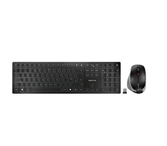 Image de CHERRY DW 9500 SLIM clavier Souris incluse Universel RF sans fil + Bluetooth QWERTY Anglais Noir, Gris (JD-9500GB-2)