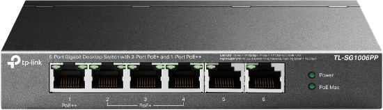 Image de TP-Link commutateur réseau Non-géré Gigabit Ethernet (10/100/1000) Connexion Ethernet, supportant l'alimentation via ce port (PoE) Gris (TL-SG1006PP)